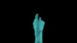 Digital hand click, zoom, slide effect with alpha