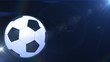 Soccer ball flying in flashes. Alpha mask.