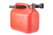 Photo: Red Diesel Canister jerrycan. On a white background. Red Diesel Canister jerrycan. On a white background.