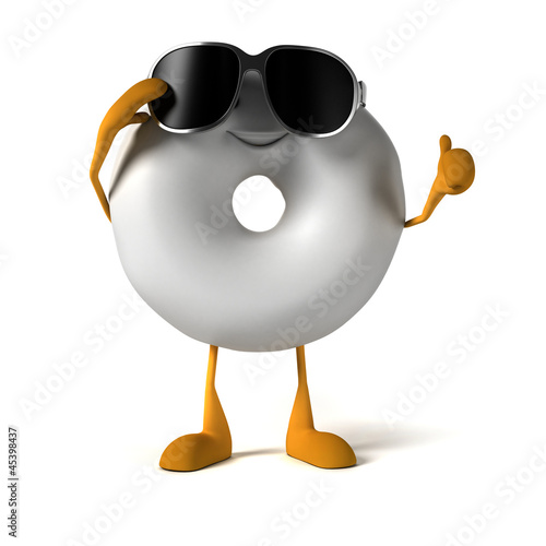 Illustration: 3d rendered illustration of a donut character 3d rendered illustration of a donut character