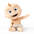 3d rendered illustration of a cute baby