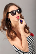 Photo: beautiful sexy young model with red lipsstick beautiful sexy young model with red lipsstick