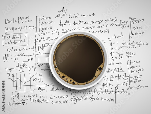 Illustration: coffee and formulas coffee and formulas