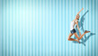 young woman dancing and jumping...