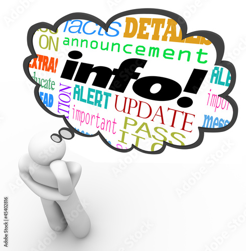 Photo: Thinker Thought Cloud Information Words News Message Thinker Thought Cloud Information Words News Message
