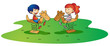 kidsplaying on spring horse