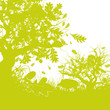 Grashalme Eiche und Wildschwein