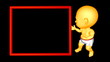Baby and Bulletin Board. 3D animation. Loop + Alpha channel