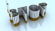 written stop with cigarettes, 3d animation
