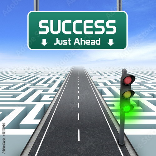 Illustration: Leadership and business. Success road sign. Labyrinth Leadership and business. Success road sign. Labyrinth