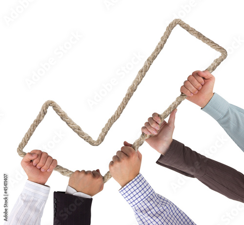 Photo: Hands holding big positive sign isolated on white Hands holding big positive sign isolated on white