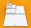 3D DIN Format Konzept A0 bis A8 - Weiß auf Orange 01