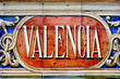 Valencia sign in mosaic tiles