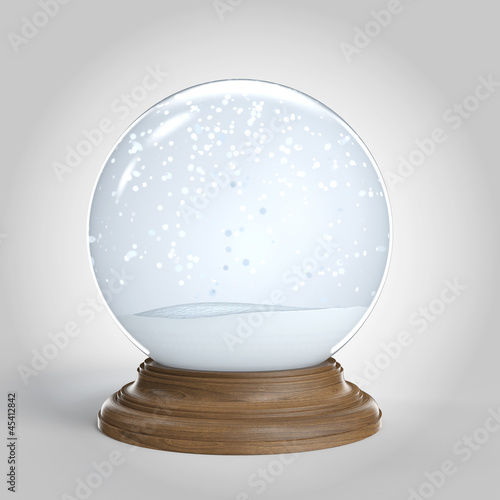 Photo: empty snowglobe isolated with copy space empty snowglobe isolated with copy space