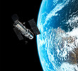 The Hubble telescope's view of the Earth during orbit