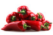 Red chilli peppers on white background.