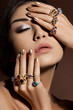 elegant fashionable woman with jewelry