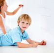 Tiny artists creating mischief