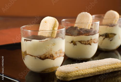 Photo: Traditional Italian dessert - Tiramisu' dessert. Traditional Italian dessert - Tiramisu' dessert.