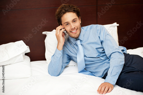 Photo: Calm and relaxed businessman resting after work Calm and relaxed businessman resting after work
