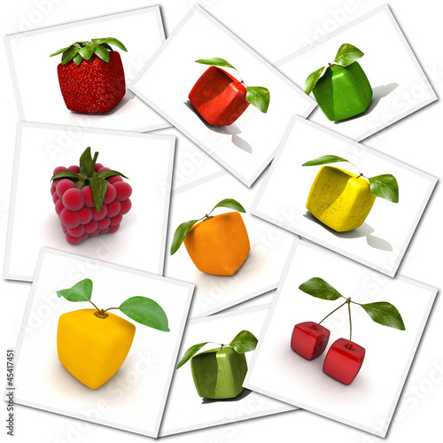 Illustration: Cubic fruit collection Cubic fruit collection