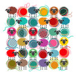 Knitting Yarn Balls and Sheep Abstract Square Composition