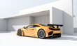 gelbes sportauto outdoorszene