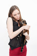 Photo: Frau mit jungem Schaf Frau mit jungem Schaf