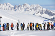 Queue at the ski lift