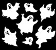 Set of halloween ghosts for design