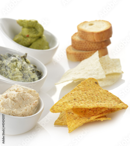 Photo: Dips With Chips And Toasts Dips With Chips And Toasts
