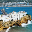 faked tilt shift view of Sa Penya District in Ibiza Town, Balear