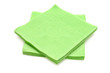 green napkins isolated on white background