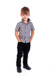 Photo: Portrait of little boy posing on white background Portrait of little boy posing on white background