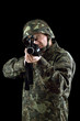 Armed man pointing a gun