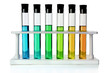 Foto: Colored Liquids in Six Test Tubes Colored Liquids in Six Test Tubes