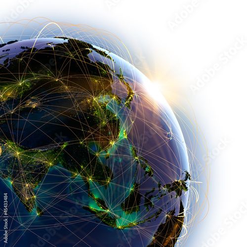 Illustration: Main air routes in Asia Main air routes in Asia
