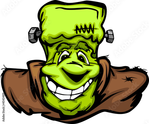 Vector: Happy Frankenstein Halloween Monster Head Cartoon Vector Illustr Happy Frankenstein Halloween Monster Head Cartoon Vector Illustr
