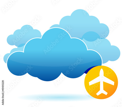 Illustration: Cloud and airplane illustration design Cloud and airplane illustration design