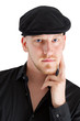 Portrait - Mann mit Kappe und blauen Augen