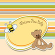 cartoon baby shower card with teddy bear