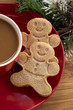 Photo: gingerbread cookies in red saucer gingerbread cookies in red saucer