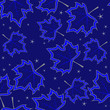blue maple leaves seamless pattern