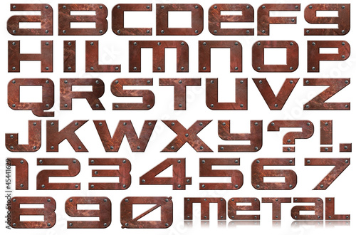 Illustration: Grunge Metal Letters and Numbers Grunge Metal Letters and Numbers