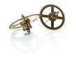 clockwork gears isolated on white