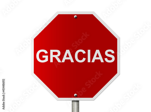 Illustration: Alto Sign with word Gracias Alto Sign with word Gracias