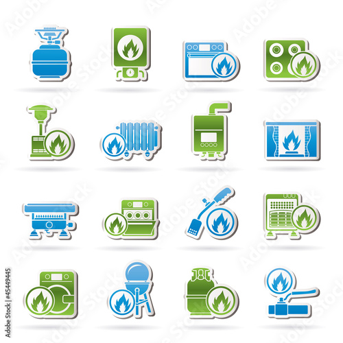 Vector: Household Gas Appliances icons - vector icon set Household Gas Appliances icons - vector icon set