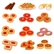 set tasty sand cookies and cake