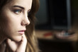 sad face of a beautiful girl