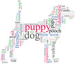 dog outline with describing words